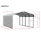 Arrow Storage Products Galvanized Steel Carport, W/ 1-Sided Enclosure, Compact Car Metal Carport Kit, 12'x20'x7', Charcoal CPHC122007ECL1 - alternate 2